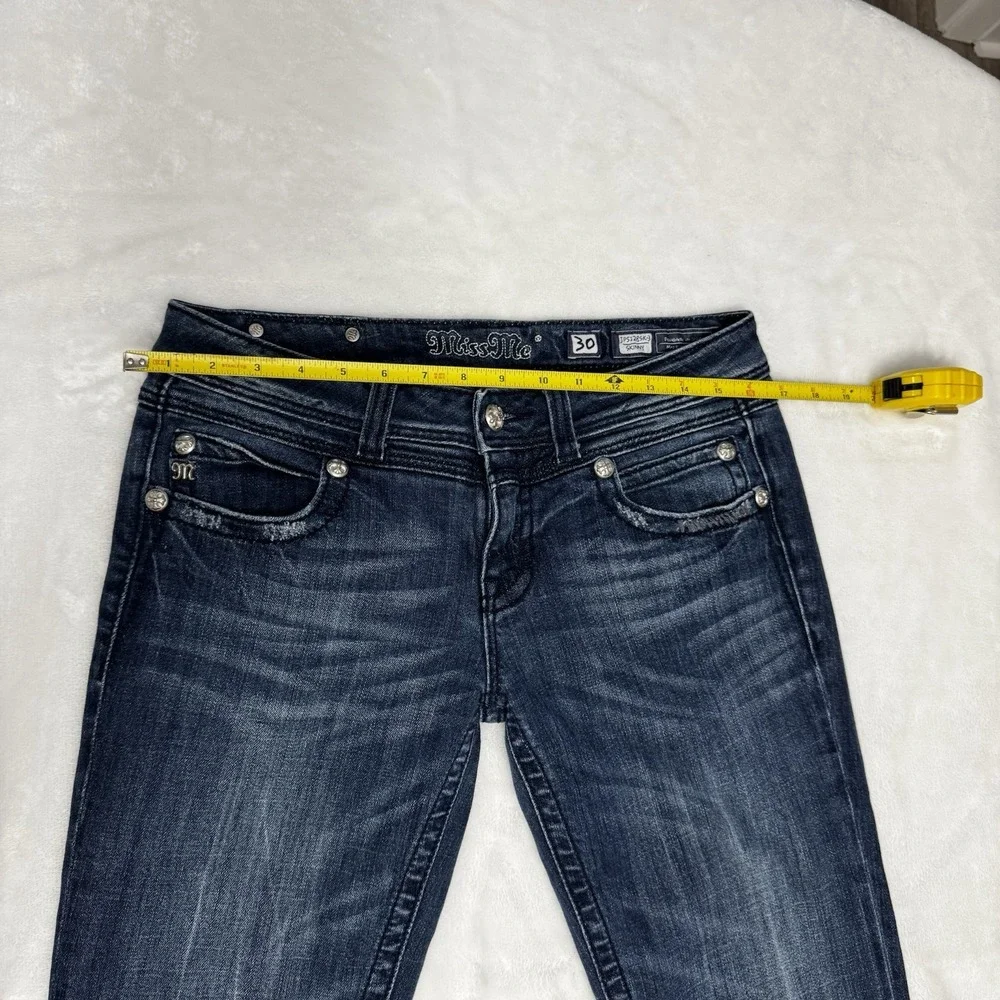 Miss Me Women's Blue Mid-Rise Skinny Jeans, Size 30, Dark Wash - Excellent Cond! - Picture 5 of 6